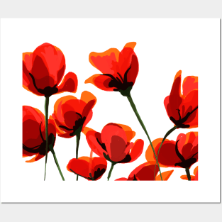 Poppy flowers illustration Posters and Art